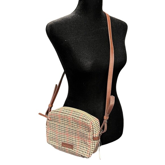 NWT Baekgaard Colby Plaid Brown Red Cream Crossbody Purse Bag Leather Handbag - Picture 13 of 16